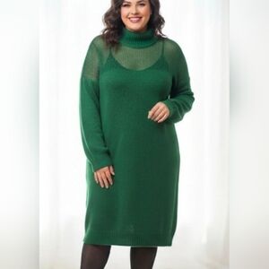 Eloquii NWT Green Mock Neck Sweater Dress